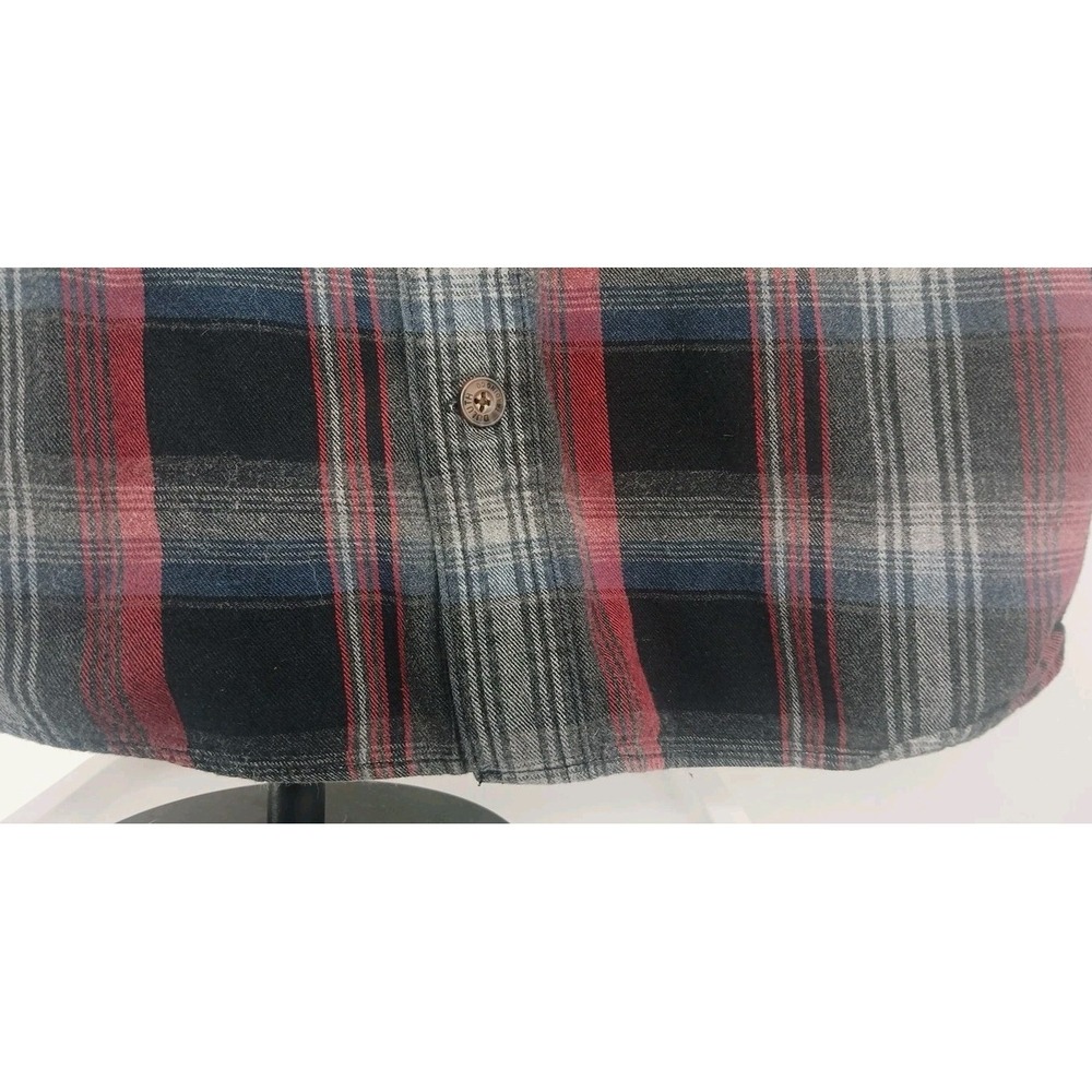 Duluth Trading Company Men's Rugged Black Red Plaid Long Sleeve Relaxed Fit Med - Picture 8 of 11